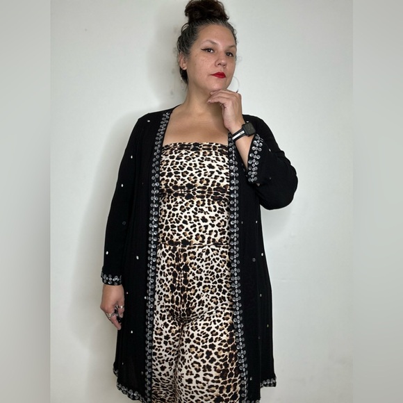 Pants - Leopard Print Sleeveless Jumpsuit Plus Size